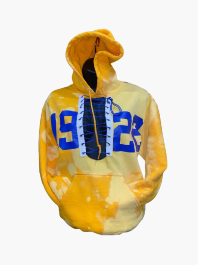 Handmade Sigma Gamma Rho SGRho 1922 Gold Lace Up Hoodie