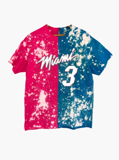 Handmade Miami Heat Half and Half T-shirt or Crew