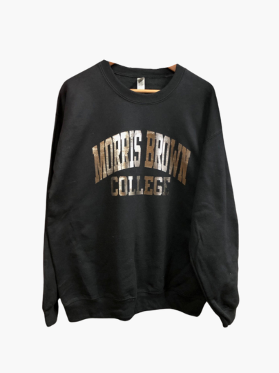 Handmade Morris Brown Glitter on Solid Black Sweatshirt