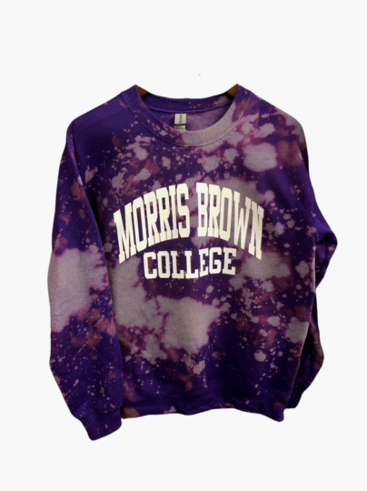 Handmade Morris Brown College Purple Hand Bleached Sweatshirt