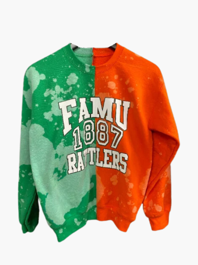 Handmade FAMU 1887 Rattlers Half & Half Unisex Sweatshirt