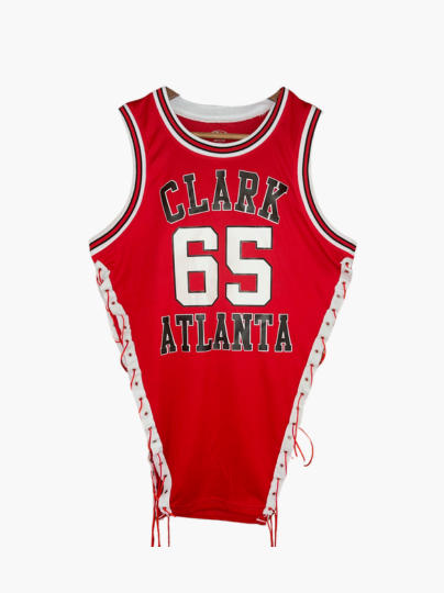 Handmade Clark Atlanta Red White Black Side Lace Sleeveless Jersey Top