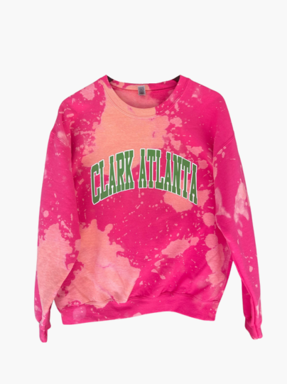 Handmade Clark Atlanta AKA Color-Way Hand Bleached Crewneck Sweatshirt