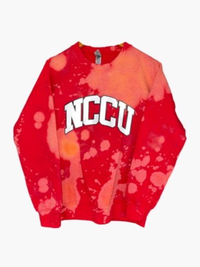 Handmade NCCU DST Color-Way Hand Bleached Crewneck Sweatshirt