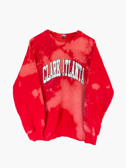 Handmade Clark Atlanta DST Color-Way Hand Bleached Crewneck Sweatshirt