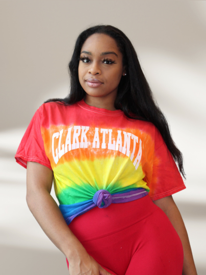 Handmade Clark Atlanta Pride Ombre Rainbow Short Sleeve Crew Fringe or Spider Web Back Design Summer T-Shirt