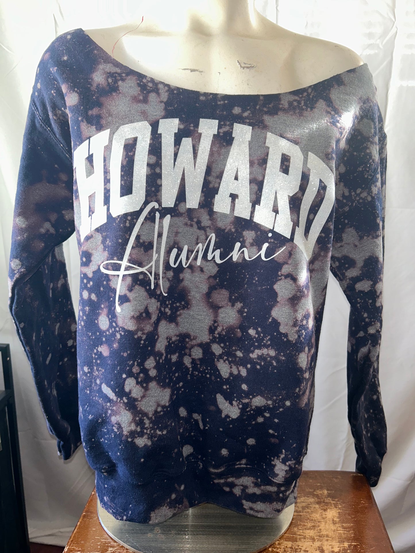 Handmade Howard Alumni Off Shoulder or Crew Neck Sweatshirt