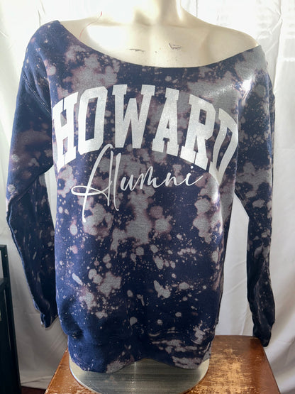 Handmade Howard Alumni Off Shoulder or Crew Neck Sweatshirt