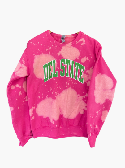 Handmade Delaware State AKA Color-Way Hand Bleached Crewneck Sweatshirt