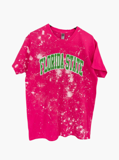 Handmade Florida State AKA Color-Way Hand Bleached Crewneck T-Shirt