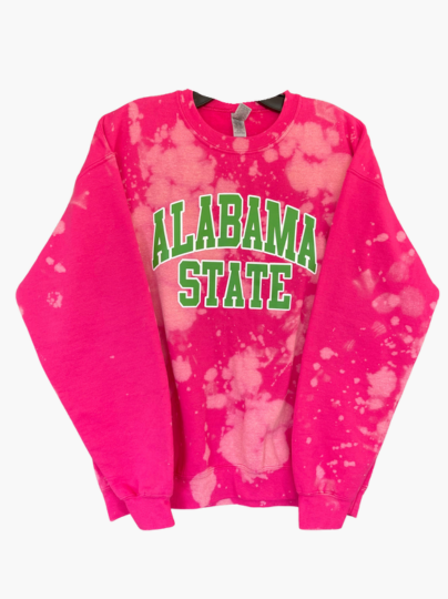 Handmade Alabama State AKA Color-Way Hand Bleached Crewneck Sweatshirt