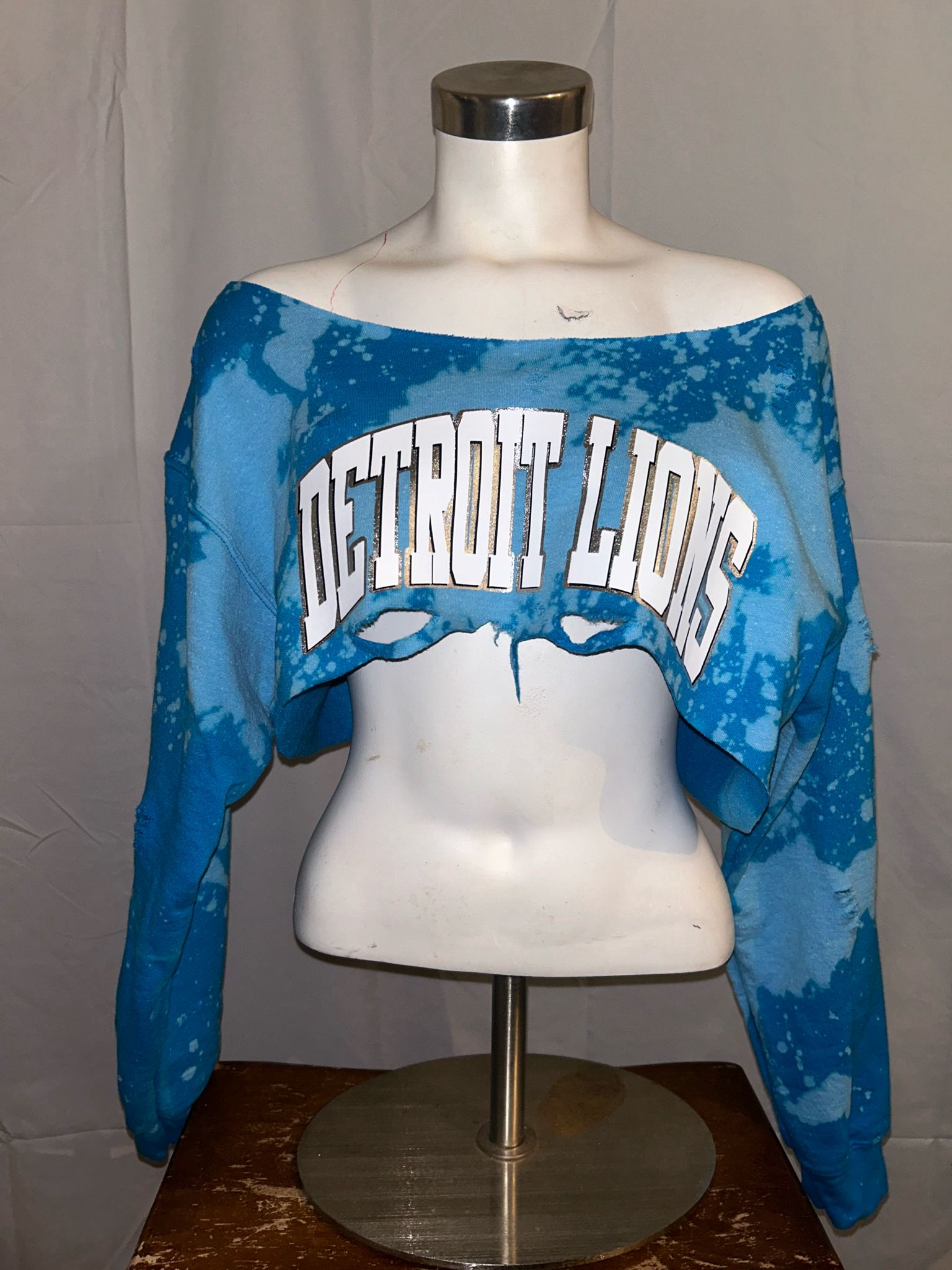 Detroit Lions sweatshirt, Hand Bleached Detroit Lions sweatshirt