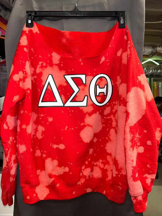 DST Hand Dyed Sweatshirt, Delta sigma Theta Bleached Sweatshirt, Cami Co. Lace Delta Shirt, Divine 9 Greek Sweatshirt Tie Dyed