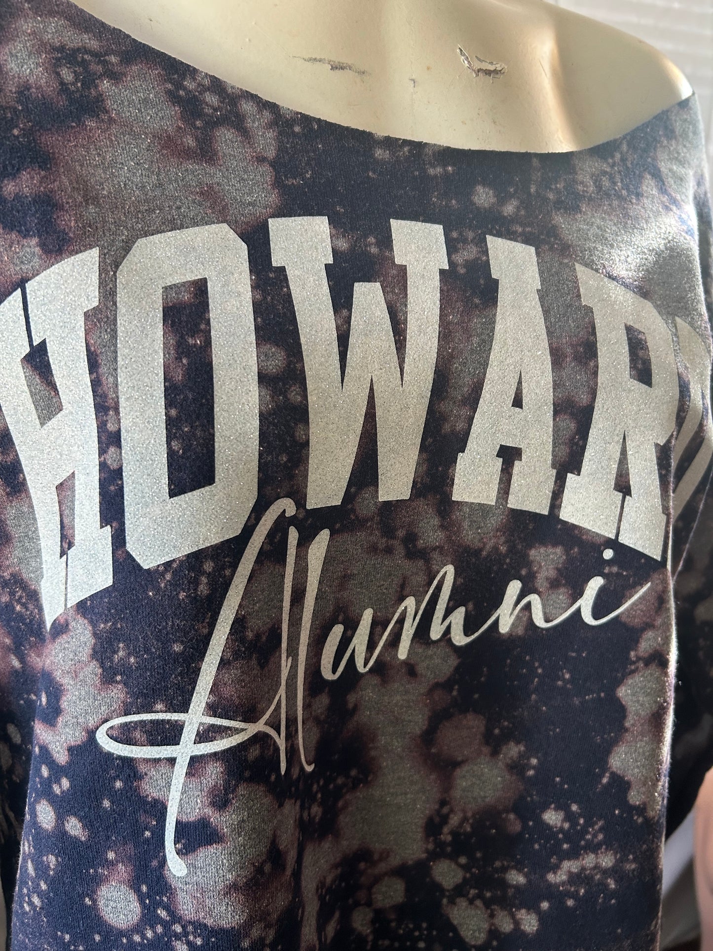 Handmade Howard Alumni Off Shoulder or Crew Neck Sweatshirt