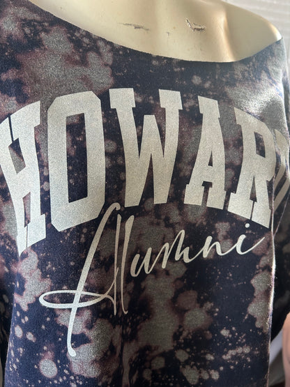 Handmade Howard Alumni Off Shoulder or Crew Neck Sweatshirt