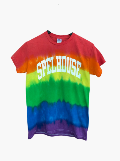 Handmade Spelhouse Pride Ombre Rainbow Short Sleeve Crew Fringe or Spider Web Back Design Summer T-Shirt