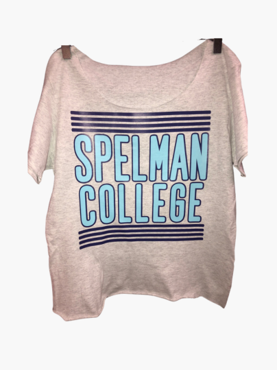 Handmade Spelman College “A Different World” Ash Grey Crew Neck or Off-Shoulder Lightweight T-Shirt