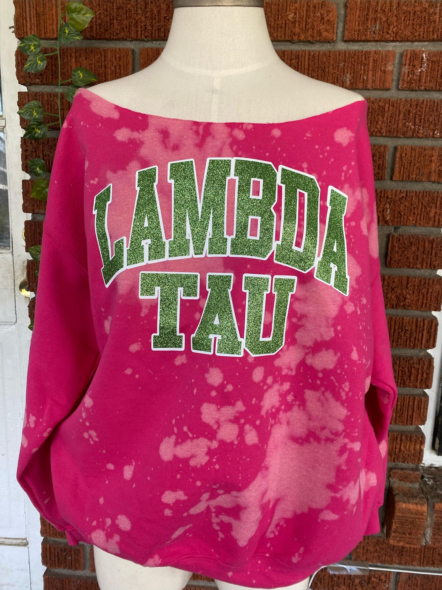  Lambda Tau Glitter AKA Blossom Crew Neck or Off-Shoulder Sweatshirt, Lambda Tau Glitter AKA Sweatshirt
