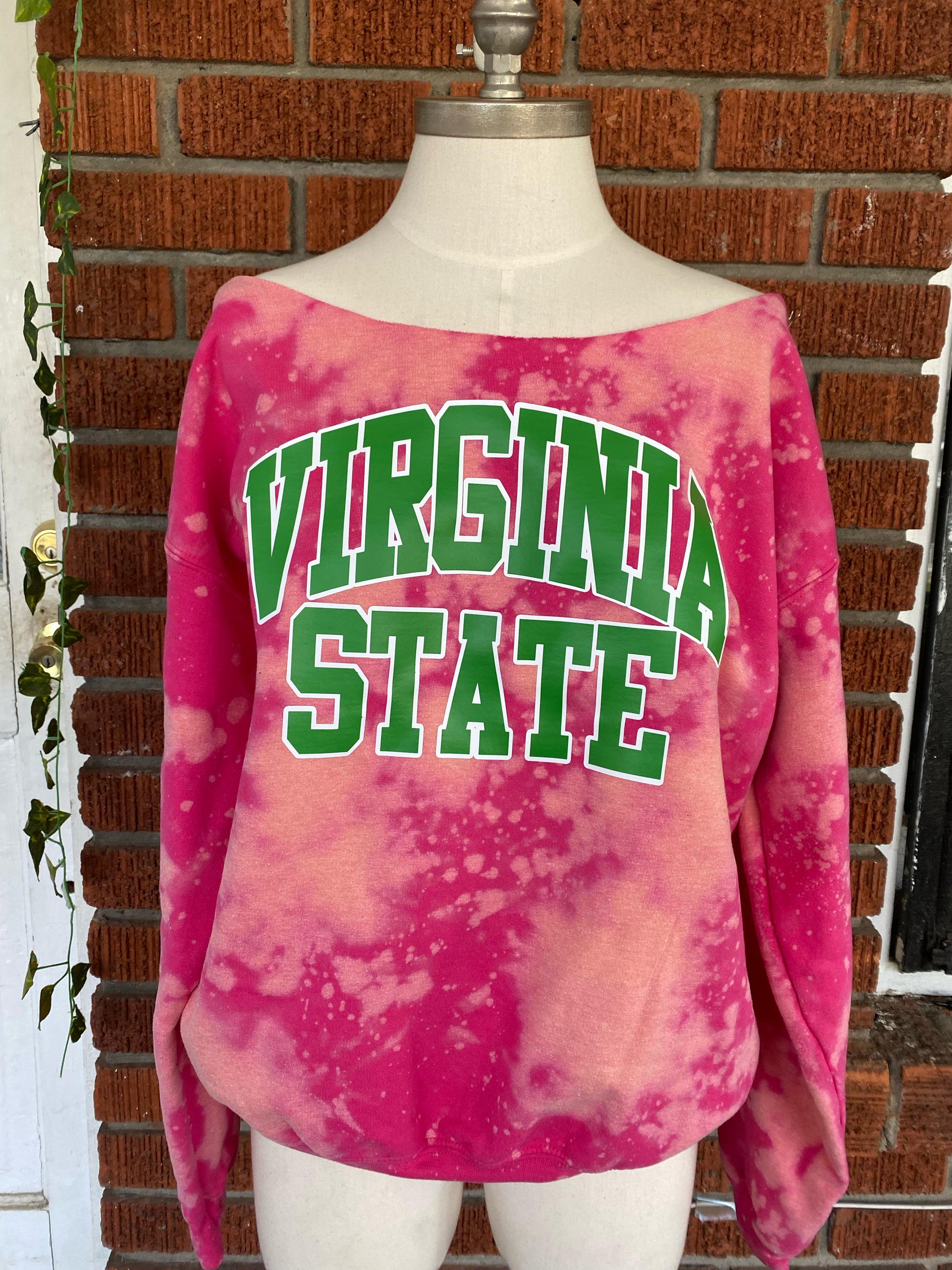 Virginia State AKA Blossom Crew Neck or Off-Shoulder Sweatshirt, Virginia State AKA Blossom Sweatshirt