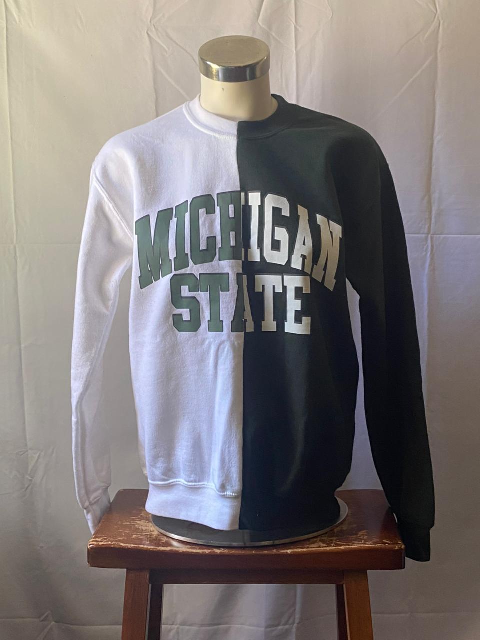  Michigan State Half and Half Crewneck Sweatshirt