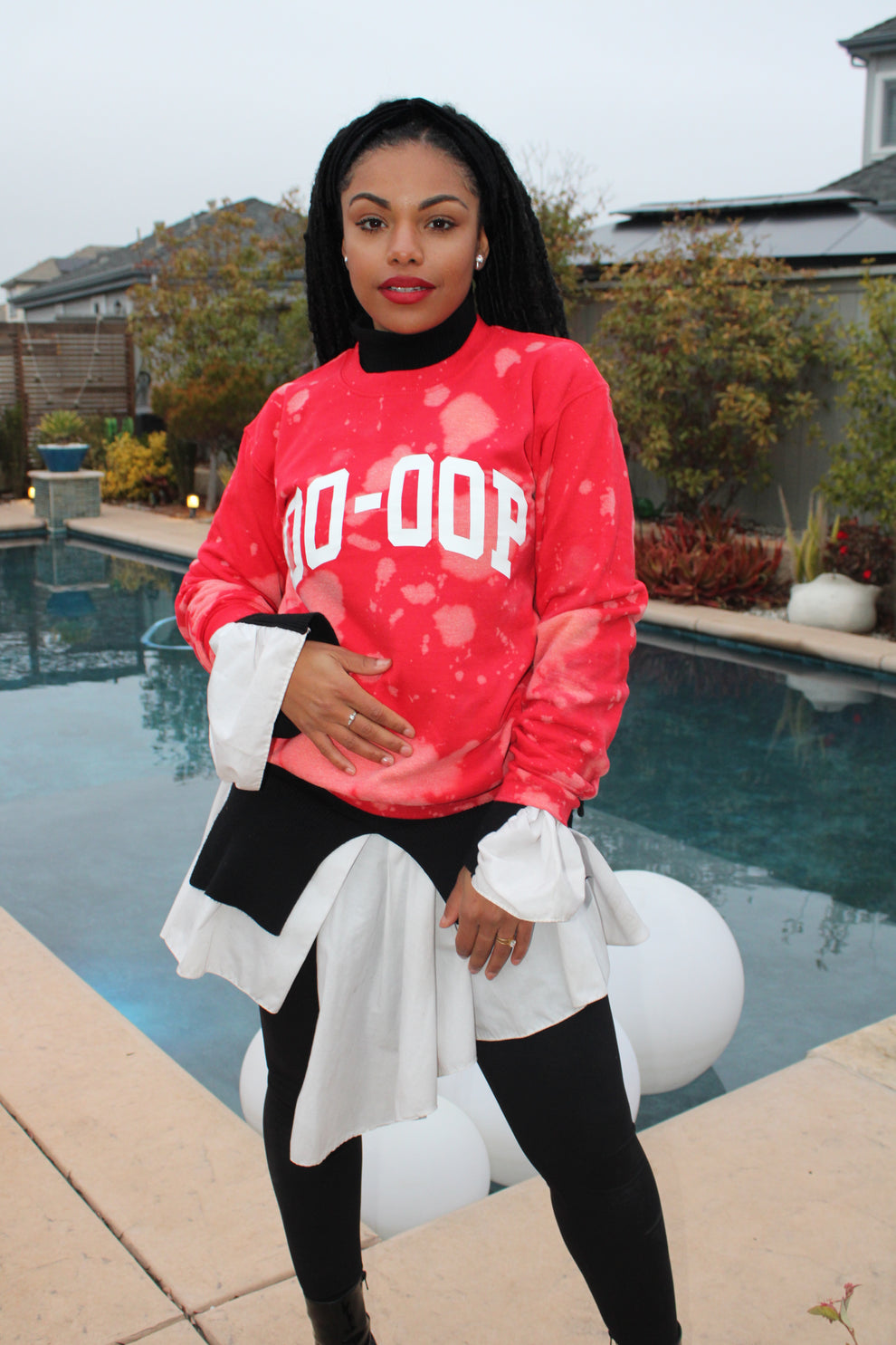 Handmade DST Oo-Oop Red Hand Bleached Sweater