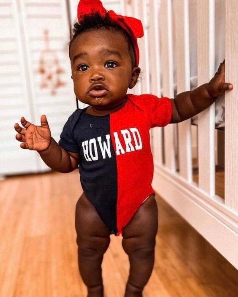 Handmade Howard Baby Half and Half Rib Onesie Bodysuit - Cami Co. Lace Designs