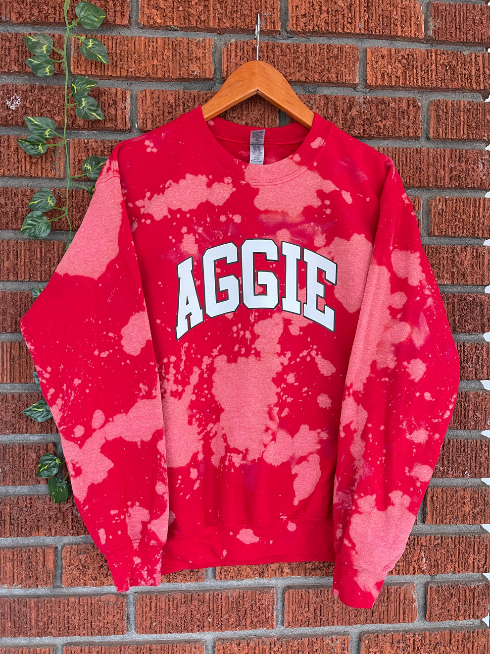 Handmade NCAT Aggie DST Color-Way Hand Bleached Crewneck Sweatshirt