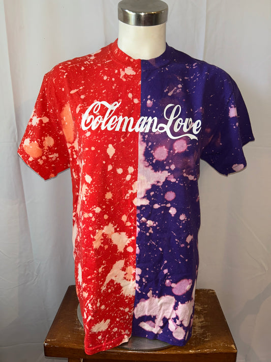 Handmade Coleman Love Half and Half Crew Neck Unisex T-Shirt