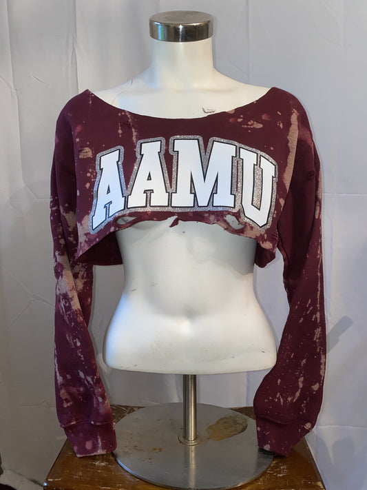 Handmade Alabama A&M Sparkle Super Crop or Crop or Full Length Sweatshirt