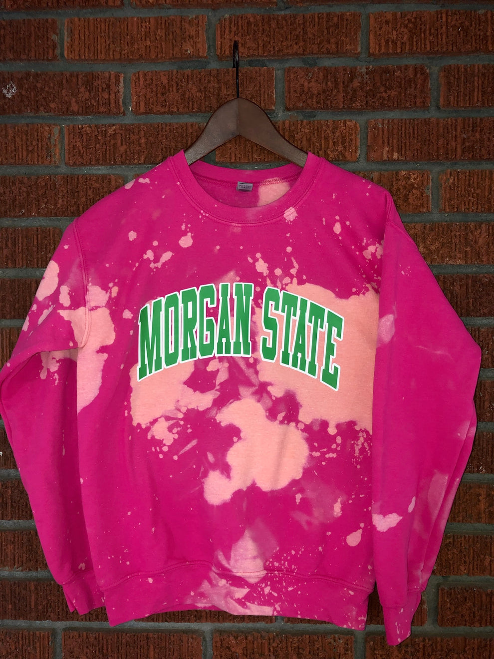 Handmade Morgan State AKA Color-Way Hand Bleached Crewneck Sweatshirt