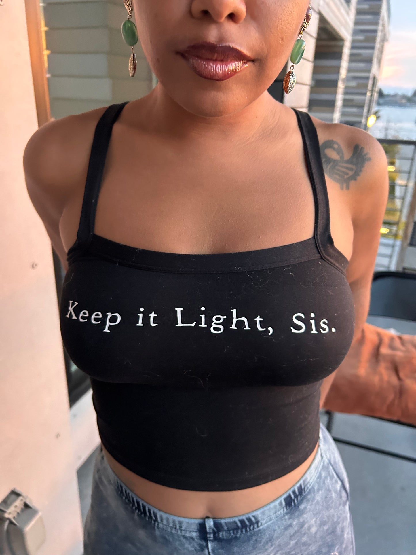 keep it light, sis crop tank