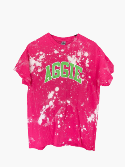 Handmade NCAT Aggie AKA Color-Way Hand Bleached Crewneck T-shirt