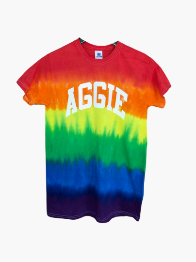 Handmade NCAT Aggie NC A&T Pride Ombre Rainbow Crew Fringe or Spider Web Back Design T-Shirt