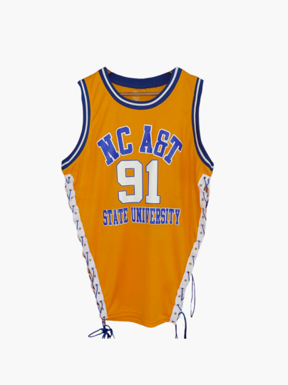 Handmade NCAT NC A&T '91 Side Lace Sleeveless Jersey Top