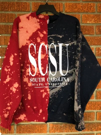 Handmade South Carolina State University Unisex Half and Half Crew Sweatshirt