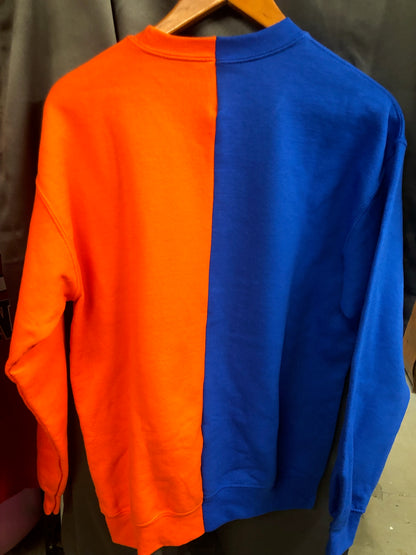 Handmade Savannah State Alumni Blue Orange Half and Half Sweatshirt