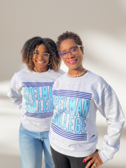 Handmade Spelman College “A Different World” Crew Neck Lightweight Fleece Sweatshirt