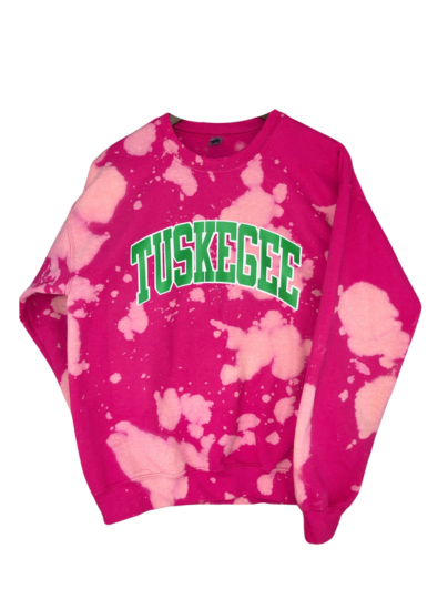 Handmade Tuskegee AKA Color-Way Hand Bleached Crewneck Sweatshirt