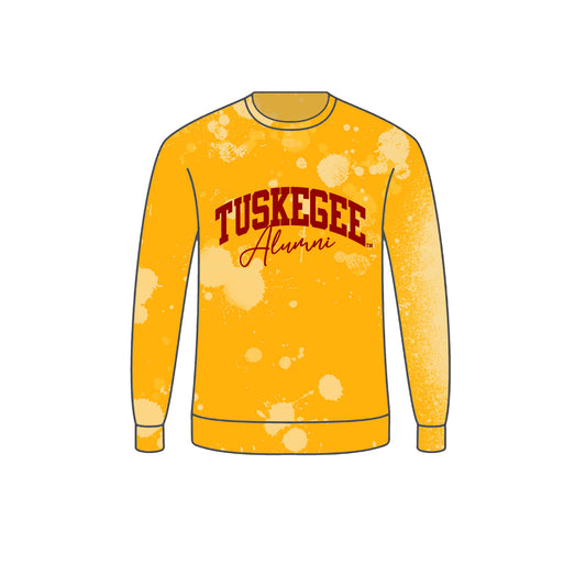 Tuskegee Alumni sweatshirt, Tuskegee hand bleached sweatshirt, Tuskegee alumni tie-dye shirt, Tuskegee glitter shirt, Tuskegee off shoulder sweatshirt