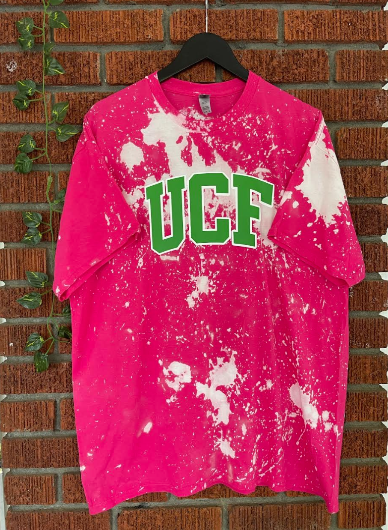 Handmade UCF AKA Color-Way Hand Bleached Crewneck T-Shirt