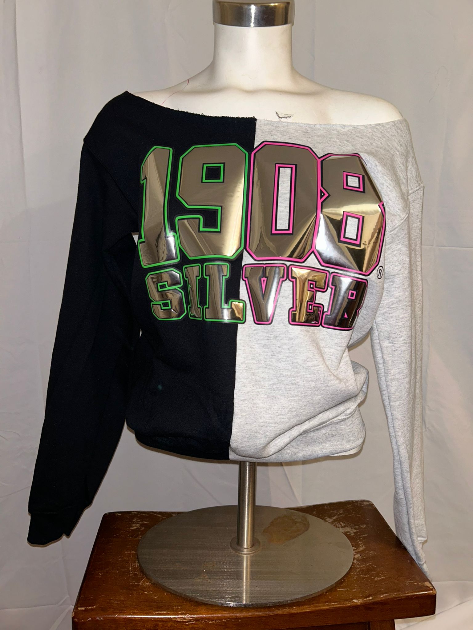 1908 Silver Sweatshirt, 1908 Silver Star Shirt, 1908 Color Block Shirt, AKA Silver Star Sweater