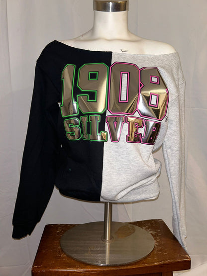 1908 Silver Sweatshirt, 1908 Silver Star Shirt, 1908 Color Block Shirt, AKA Silver Star Sweater