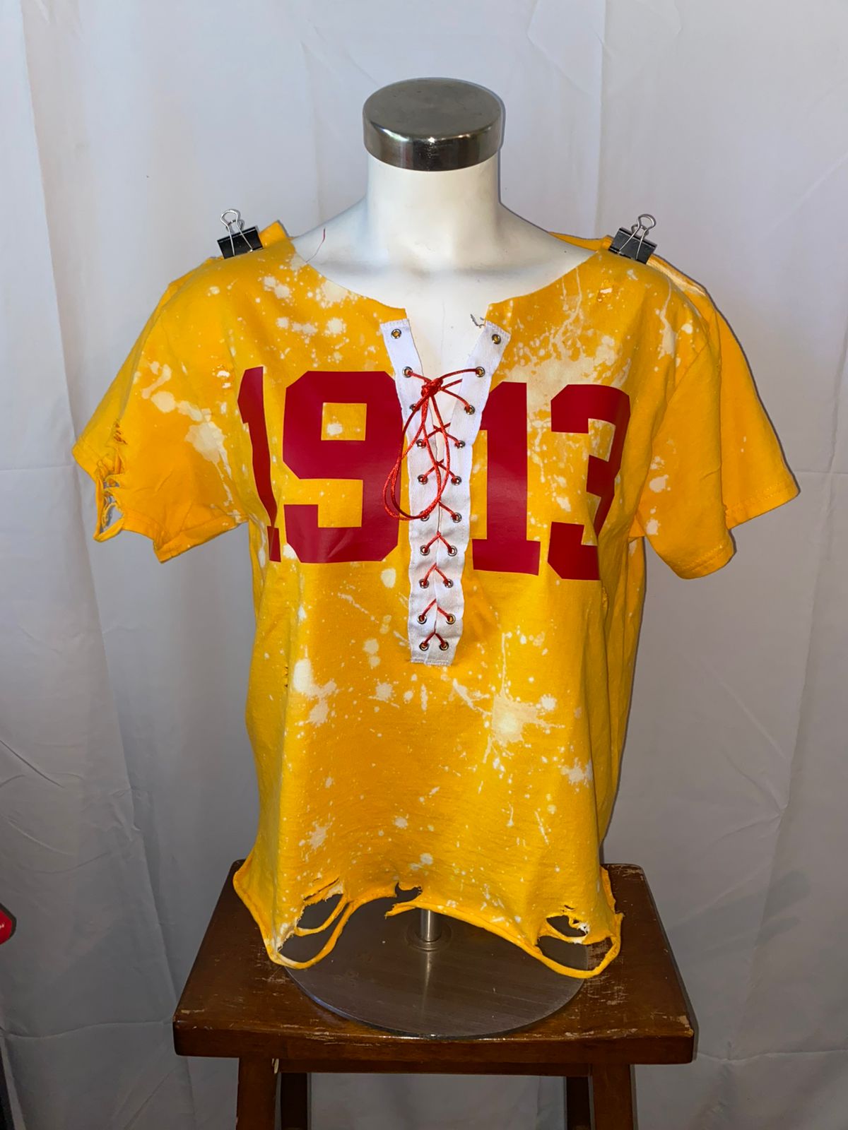 Handmade DST 1913 Yellow Gold Lace Up T-Shirt
