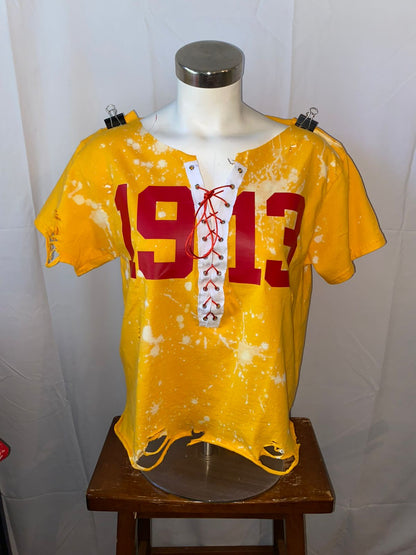 Handmade DST 1913 Yellow Gold Lace Up T-Shirt