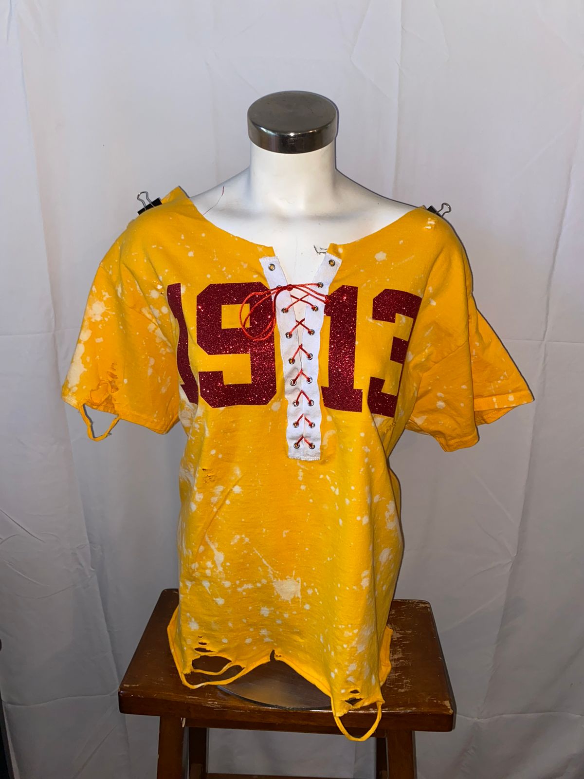 Handmade DST 1913 Yellow Gold Lace Up T-Shirt