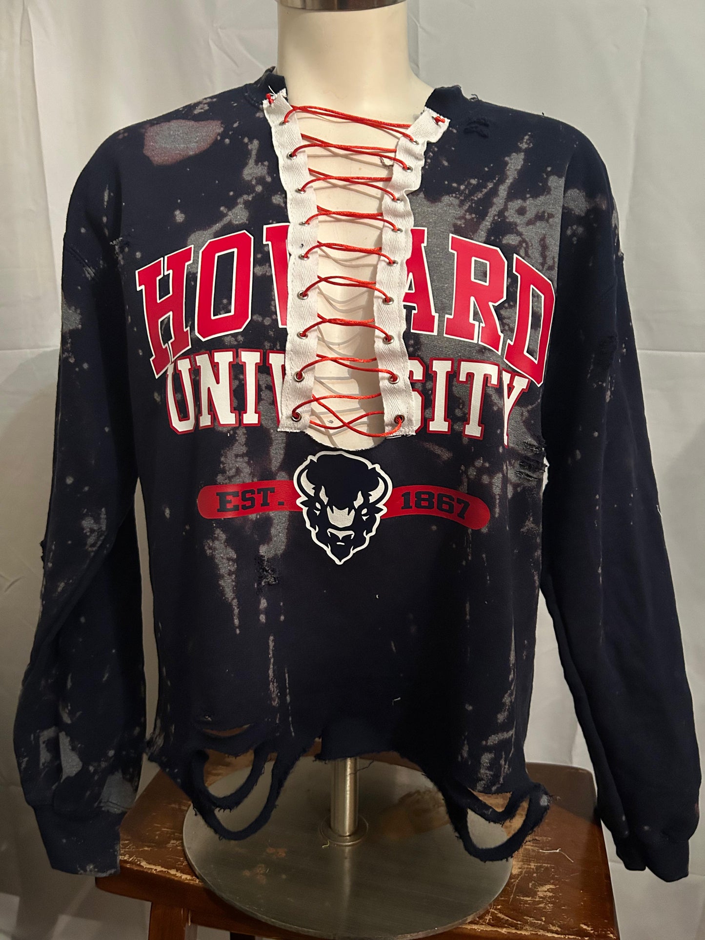 Handmade Howard University Lace Up Sweatshirt