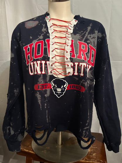 Handmade Howard University Lace Up Sweatshirt