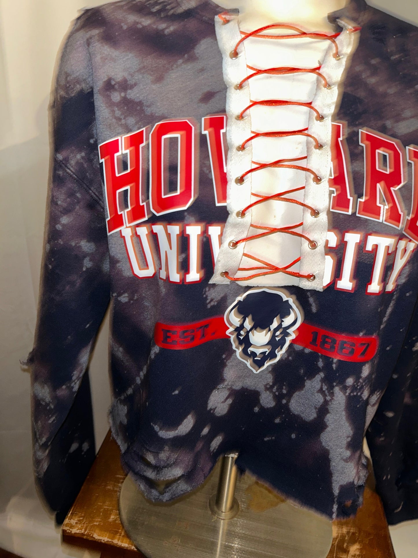 Handmade Howard University Lace Up Sweatshirt