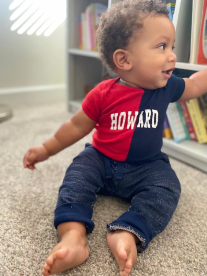 Handmade Howard Baby Half and Half Red Navy Bleached or Solid Rib Onesie Bodysuit