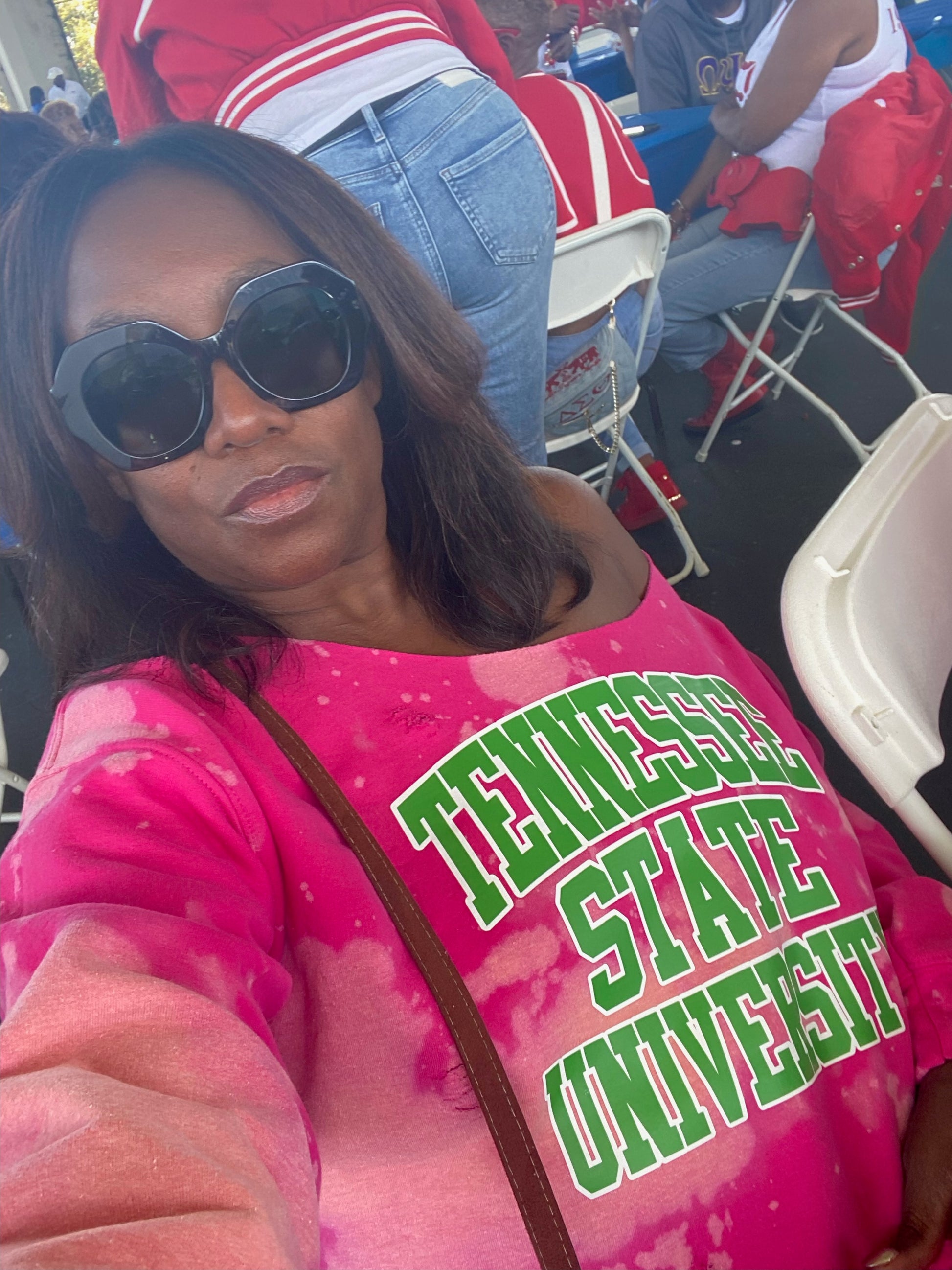 Tennessee State University
Tennessee State AKA
Tennessee State Pink and Green Shirt